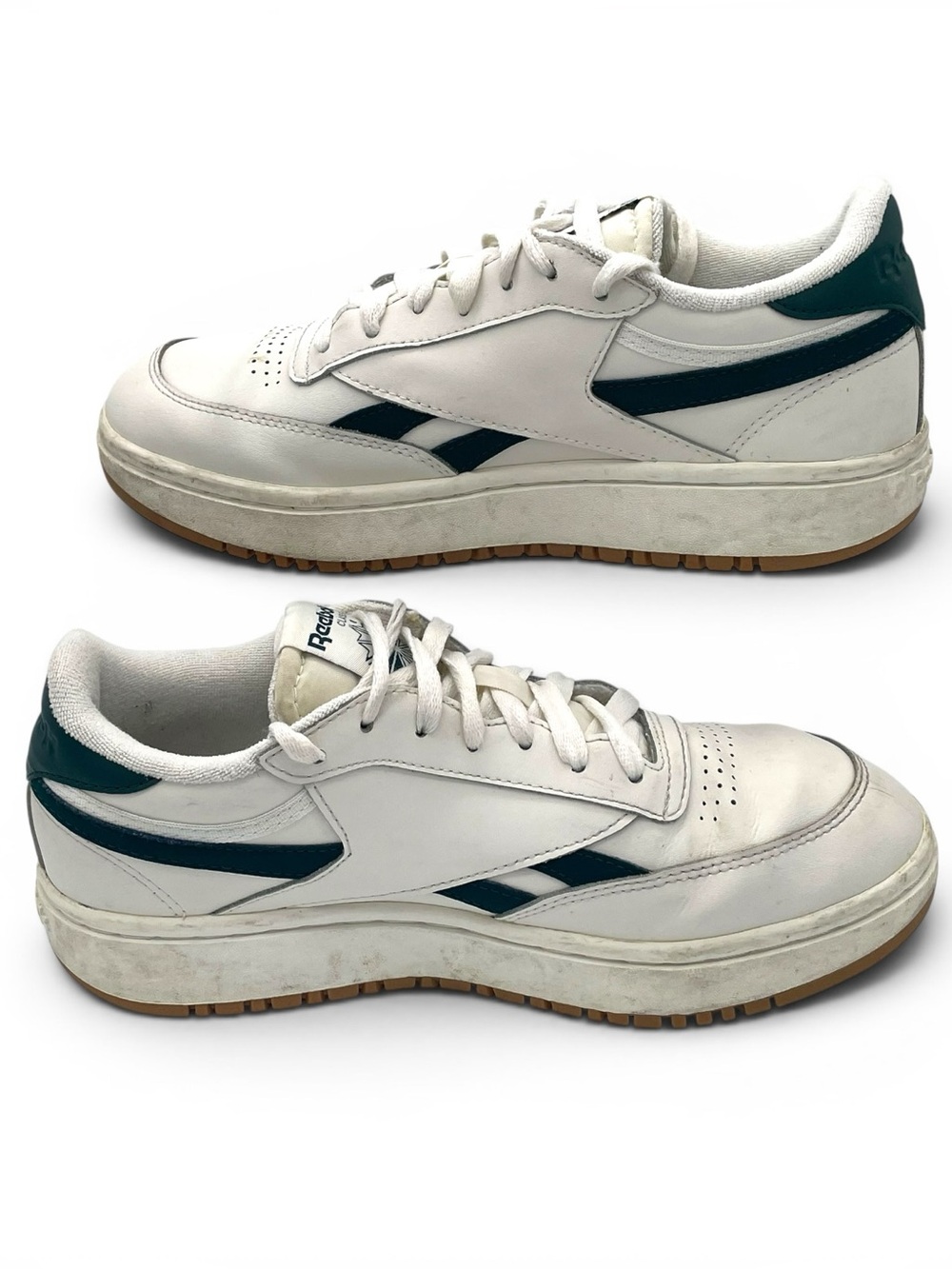 Reebok Club C White Green Sneakers Women Size 8.5 Retro Gum Sole - Picture 4 of 10